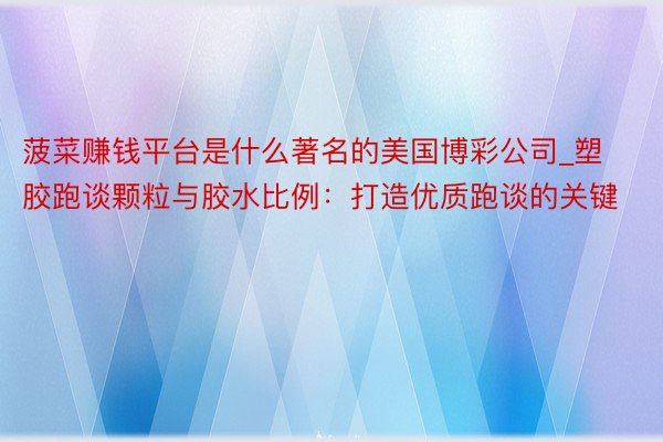 菠菜赚钱平台是什么著名的美国博彩公司_塑胶跑谈颗粒与胶水比例：打造优质跑谈的关键